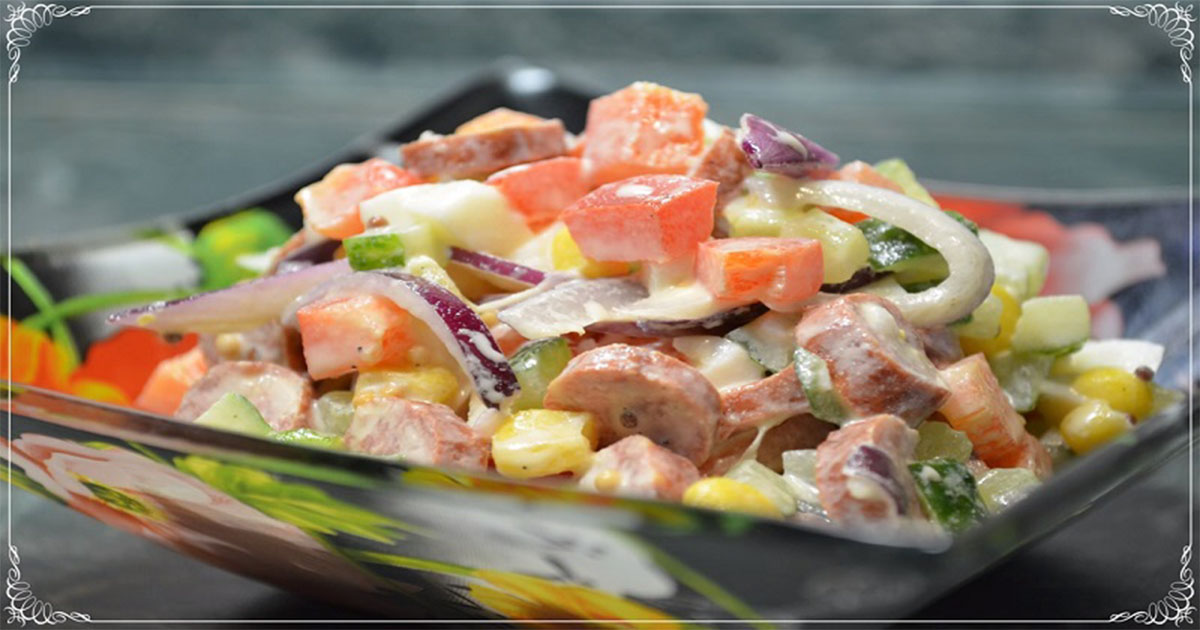 Яркий и вкусный салат Радуга: простой в приготовлении