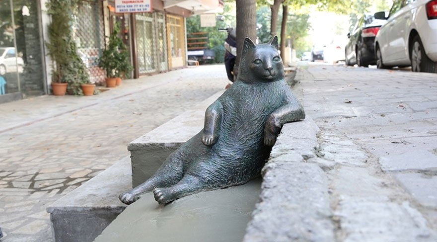 Самому известному коту Стамбула по имени Tombili установили памятник